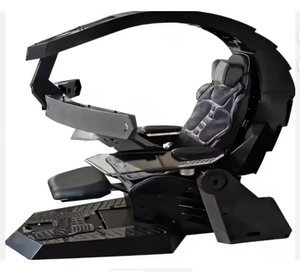 Factory Sealed Aluminum Multi-Screen Encoding Cabin Workstation Office Cockpit Gaming Station PU Surface <b>Computer</b> <b>Table</b> - Product Image 4