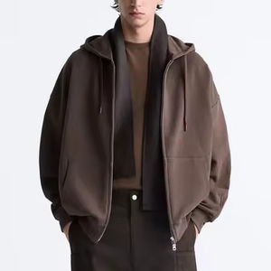 Custom <b>Men's</b> Hoodies Zip up Oversize Hoodie With Puff Printing logo Streetwear Style Double Zip Hoodie for <b>Men</b> - Product Image 1