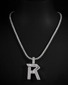 Hecho a mano 925 plata esterlina/14K oro blanco hombres cadena cubana VVS1 Moissanite diamante colgante encanto con excelente tacto - Product Image 1