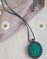Nouvelle bague en macramé argentée avec lapis-lazuli, forme goutte d'eau 20x25mm, sertie clos, certifiée IGI, style vintage, faite à la main, plaquée platine