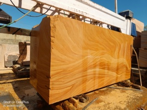 โรงงานบล็อกและกระเบื้องหินทรายอินเดีย ขนาดบล็อกและกระเบื้องหินทรายสีรุ้งและสีสีไม้สัก และแผ่นบุผนังหินทราย หนา 20 มม. - Product Image 3