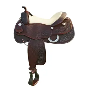 Selle de dressage sur mesure 2025, nouveau style western, cuir véritable, 100% cuir de vache, durable et confortable - Product Image 1