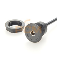 Câble de montage sur panneau rond DC 5521, connecteur à fourche à diapason DC 5,5 mm x 2,1 mm, rallonge de cordon d'alimentation pour éclairage LED, caméras de vidéosurveillance