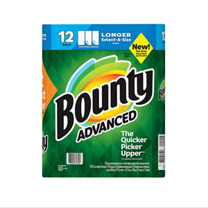 Serviettes en papier Bounty Advanced Select-A-Size - Blanches - 12 rouleaux de 117 feuilles chacun - Product Image 1