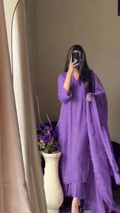 Tenue spéciale d'été Salwar Kameez avec Dupatta pour femmes, costume Sharara, haut-palazzo, costume indien ethnique pakistanais de l'Aïd - Product Image 6