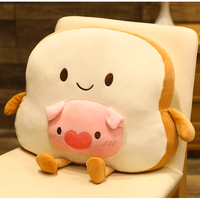 Peluche Piggy Toast 18 pouces super douce, personnalisable ODM, Anime Unisexe, Coussin-couverture thème snacks d'anniversaire, en coton PP brodé