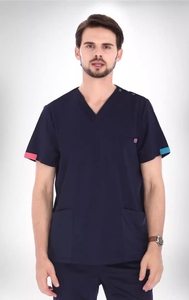 ชุดสครับผ้าใยสังเคราะห์โพลีสแปนเด็กซ์ใช้ได้ทุกเพศชุดพยาบาลเนื้อนุ่มจากเวียดนาม - Product Image 3