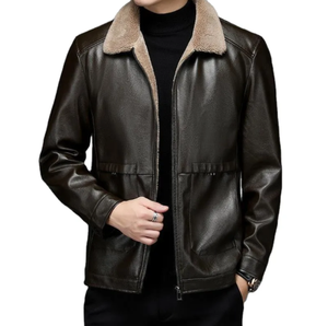 Premium 2025 nouvelle mode femmes automne hiver vestes en cuir fermeture éclair manteau rabattre personnalisé col de fourrure vestes en cuir - Product Image 5