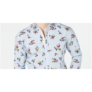 Camicia Casual da Uomo INC International Concepts con Motivo Floreale e Righe, Taglia XXX-Large, 100% Cotone Popeline Traspirante, Blu - Product Image 2