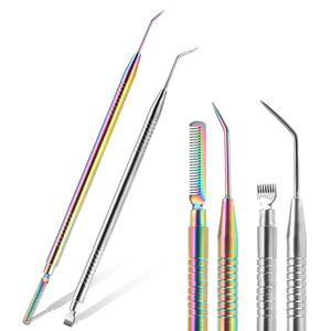 Séparateur de peigne à cils en métal en acier inoxydable, outil d'applicateur de cils pour sourcils, crème de teinture permanente, peigne de levage de cils - Product Image 1