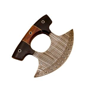 มีดทำครัวดาบัสกัสทำมือ รุ่นอูลู  มีดทำครัวอูลูแบบกำหนดเอง พร้อมด้ามไม้และปลอกหนัง - Product Image 1