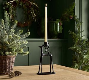 Porte-bougie en aluminium en forme de renne fait à la main, décoration de table pour Pâques, Noël, écologique, portable pour la maison, l'hôtel, les mariages, les fêtes - Product Image 1