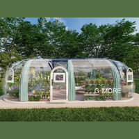 DIY Extérieur Maison Cour Paysage Serre Jardin Bâtiment Ovale DOME 23.5 ㎡ 618X381X257CM