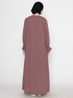 Abaya longue pour femme, manches longues, couleur unie, robe modeste, polyester léger, usage quotidien, Khimar, style Moyen-Orient, printemps