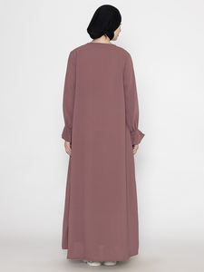 Alta calidad 2024 diseñador mujer Naqab manga larga negro Burqa estilo étnico sólido Hijab Khimar conjunto Dubai Abaya al mejor precio - Product Image 2