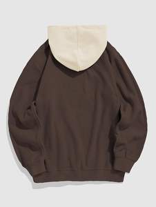 Sweat à capuche pour hommes, lettre montagne broderie graphique peluche polaire décontracté cordon pull à capuche - Product Image 5