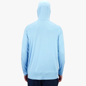 Sweat à capuche de pêche uni à manches longues en microfibre de haute qualité Protection UV Chemises à capuche de performance à séchage rapide Respirant - Product Image 3