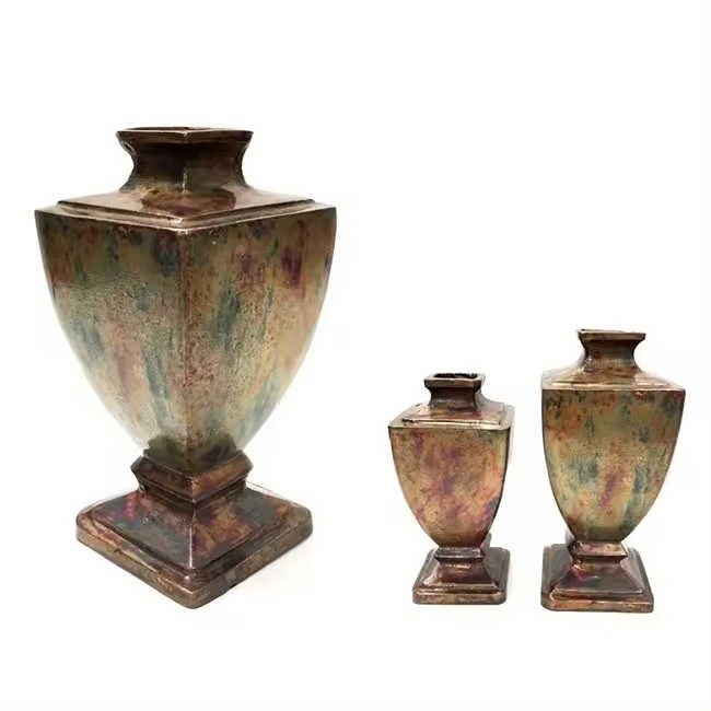 Set of Two Table Decorative Centerpiece Trendy Design Modern Flower Vase Silver Color Use for Drawing Room Decoration