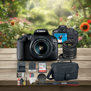 กล้องดิจิตอล DSLR พร้อมเลนส์ 18-55 มม. การ์ดหน่วยความจำ 64GB อุปกรณ์ถ่ายภาพ - Product Image 3