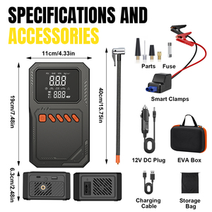<span class=keywords><strong>Station</strong></span> d'alimentation portable multifonctionnelle 8000 mAh avec lumière LED et démarreur de voiture 12V/24V pour camions et motos - Product Image 6