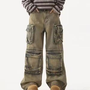 Pantalones Cargo informales ligeros para hombre de etiqueta privada-Color liso Multi bolsillos 100% algodón personalizable - Product Image 2