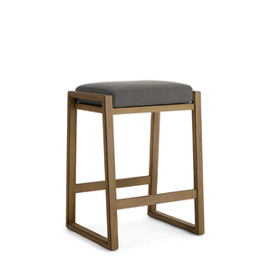 Tabouret moderne à siège unique avec mousse souple pour s'asseoir à la maison à l'intérieur et à l'extérieur mobilier en bois de teck solide et durable - Product Image 1