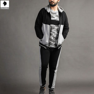 Custom Men's Two-Piece Set <b>Stacked</b> Tracksuit Streetwear Hoodie & <b>Joggers</b> Uniform Sweatpants Cargo Track Suit Hooded Sweatshirt - Product Image 1