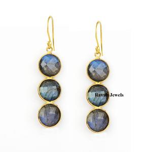 Boucles d'oreilles en argent sterling plaqué or 925 de 5mm à la mode avec pierre précieuse d'onyx vert naturel cadeau de fête de mariage mignon pour femmes filles - Product Image 4