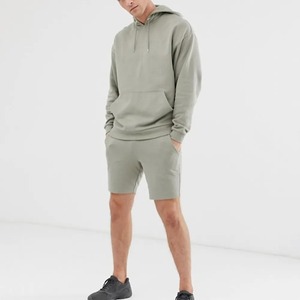 Conjunto de Sudadera con Capucha Azul Claro para Hombre, Marca Index Apparel, Color Sólido, Tejido de Felpa Francesa Informal para Verano - Product Image 5