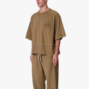 Haute qualité Vintage poids lourd en détresse Boxy hommes T-shirts lavage à l'acide surdimensionné t-shirt personnalisé recadrée t-shirt hommes - Product Image 3