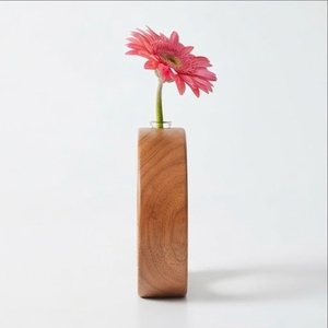 Jarrón de Madera de Mango Minimalista Hecho a Mano, Forma Irregular, Acabado Natural, Decoración Floral - Product Image 3