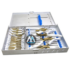 Kit d'outils d'extension de cheveux avec pince à sertir Microlink à 2 trous pinces à cheveux, outil de séparation de cheveux boîte en aluminium blanc et or - Product Image 2