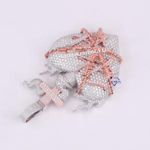 Diseño personalizado de moda Dos tonos 14Kt Oro Lab Grown Diamond Iced Out Hip Hop Colgante lujoso para hombres Ropa de fiesta - Product Image 3