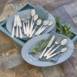 El último juego de cubiertos de plata y metal 2025 con mango de hueso blanco para hoteles y restaurantes, juegos de cubiertos de mesa - Product Image 2