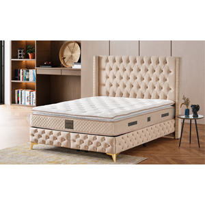 Lit douillet de style européen Athome Pasha avec rangement, ensemble de literie matelassée, taille spéciale, rembourrage, origine Turquie - Product Image 2