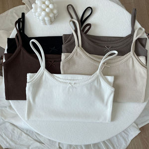 Style Women's Slimming Cotton Tank Tops Solid-Color Sexy Outer Wear Lace Decoration Short Length Cover Armpit Fat Vest Ladies - Product Image 2