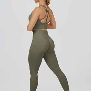 Leggings pour femmes fabriqués en usine, best-seller, vêtements de fitness, taille mi-haute, respirants, écologiques, service OEM personnalisé, pantalons - Product Image 6