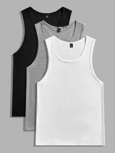 100% coton débardeur gilet hommes basique élastique coupe débardeur nouvelle addition respirant tricoté - Product Image 6