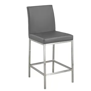 Tabouret de bar en acier inoxydable Tabourets de bar en métal de haute qualité avec siège en bois pour la maison et la cuisine Tabouret bon marché - Product Image 5