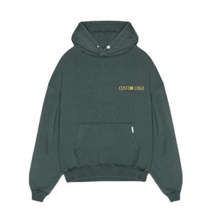 Venta al por mayor Pullover Heavyweight 100% Cotton Hoodie Hombres Custom Bordado Logo 500 Gsm pullover hoodies con bordado logo - Product Image 1