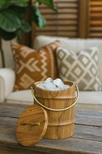 Moderno Cubo de Hielo de Madera para Exhibición, Hospitalidad y Regalos, Diseño Elegante para Mesa, para Eventos de Bar en Casa y Decoración Premium - Product Image 5