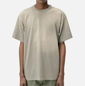 T-shirt vintage avec logo imprimé personnalisé 100% coton lourd délavé au soleil Streetwear T-shirt surdimensionné lavé à l'acide coupe décontractée T Shi - Product Image 3