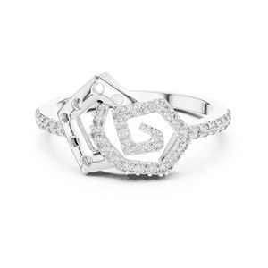 Anillo de Oro Rosa de 14K con Diamante Redondo Cultivado en Laboratorio para Mujer |   Anillo de Oficina |   Diamante Cultivado Nuevo - Product Image 2