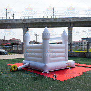 Mini blanco pequeño boda adultos niños hinchable Castillo de Pvc inflable rebote Casa de salto gorila con soplador - Product Image 4