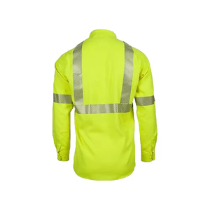 Fluorescent High Visibility Reflective Safety <b>Shirt</b> Long Sleeve Hi Vis Workwear Quick Dry Construction Work Wear Button Up <b>Shirt</b> - Product Image 2