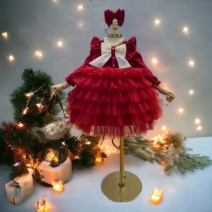 เดรสแฟชั่นคริสต์มาสเด็กผู้หญิงสำหรับฤดูหนาวสินค้า2023เดรสเจ้าหญิงผ้ากำมะหยี่สำหรับเด็ก - Product Image 6