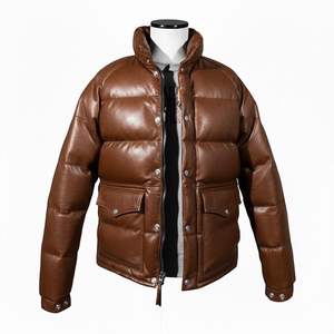 Chaqueta de Invierno Unisex de Marca Propia, Cuello Mao, Gruesa, Acolchada, Resistente al Viento, con Capucha y Logotipo Frontal - Product Image 5