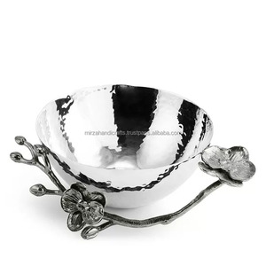 ชามสลัดโลหะเคลือบทองทำจากสเตนเลสชามผลไม้สำหรับเคาน์เตอร์ห้องครัวชามชิ้นกลางทำจากค้อน - Product Image 3