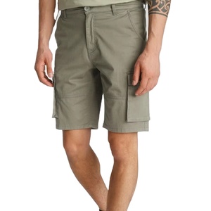 <b>Lightweight</b> Men Casual Solid Canvas <b>Cargo</b> <b>Shorts</b> 100% Cotton Quick Dry Breathable OEM Service Custom Logo - Product Image 1