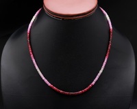 Collier de perles rondes en rubis naturel de qualité AAA, argent sterling 925, pierres précieuses facettées, prix de gros pour la vente en gros